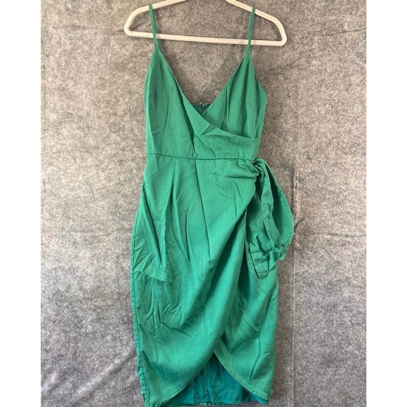 Lovers and Friends Dress Small Green Wrap V-Neck Sleeveless High Low Midi Orchid - Picture 3 of 16